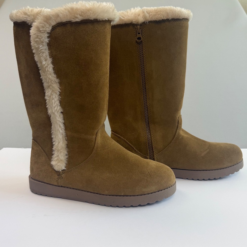 Universal Thread Daniela Boots Genuine Suede Faux Fur Lined Soft Brown Size 10